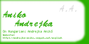 aniko andrejka business card
